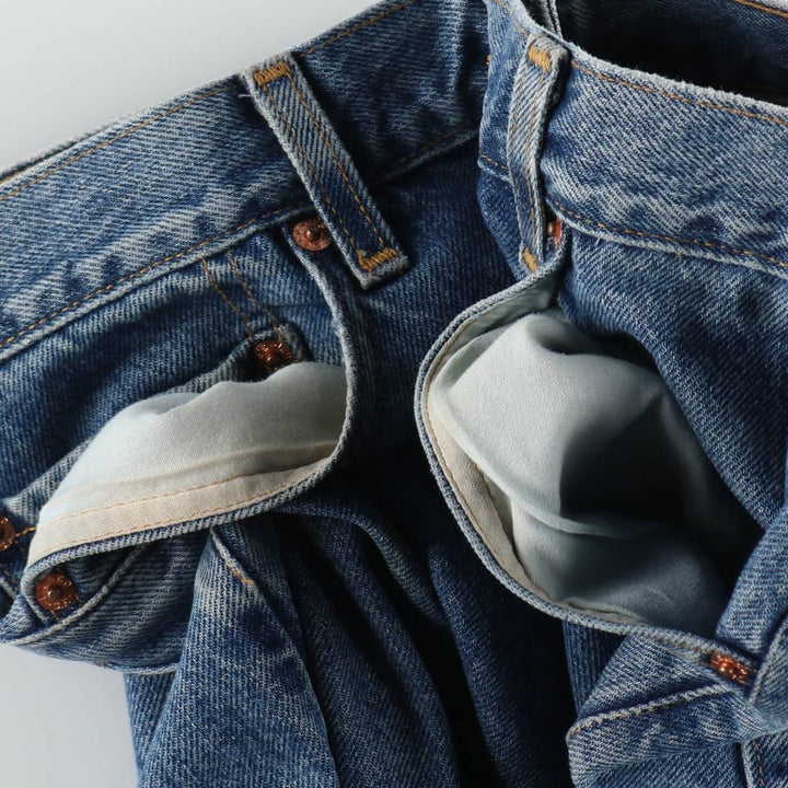 00'S Levi's 505 REGULAR FIT STRAIGHT LEG tapered denim pants for men, size w33 cotton blue type Vintage Second Hand