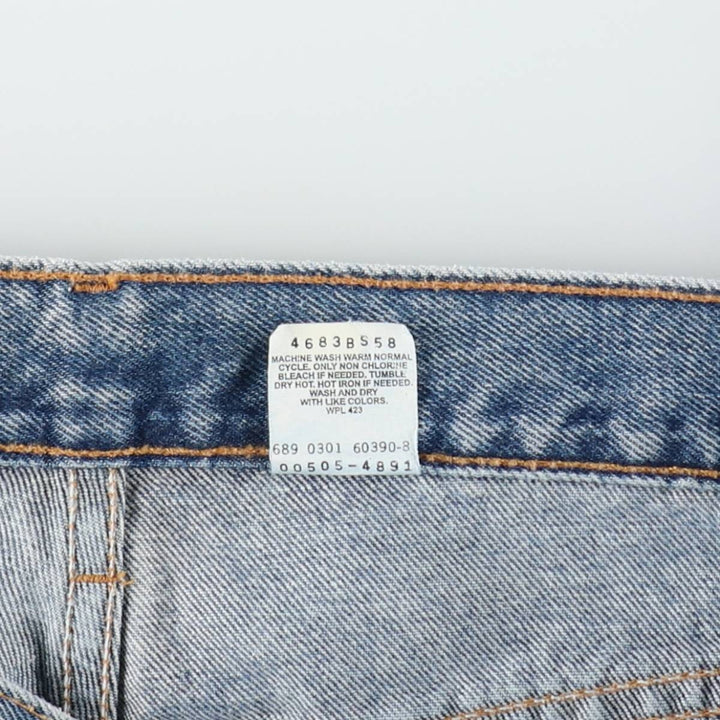 00'S Levi's 505 REGULAR FIT STRAIGHT LEG tapered denim pants for men, size w36 cotton blue type Vintage Second Hand