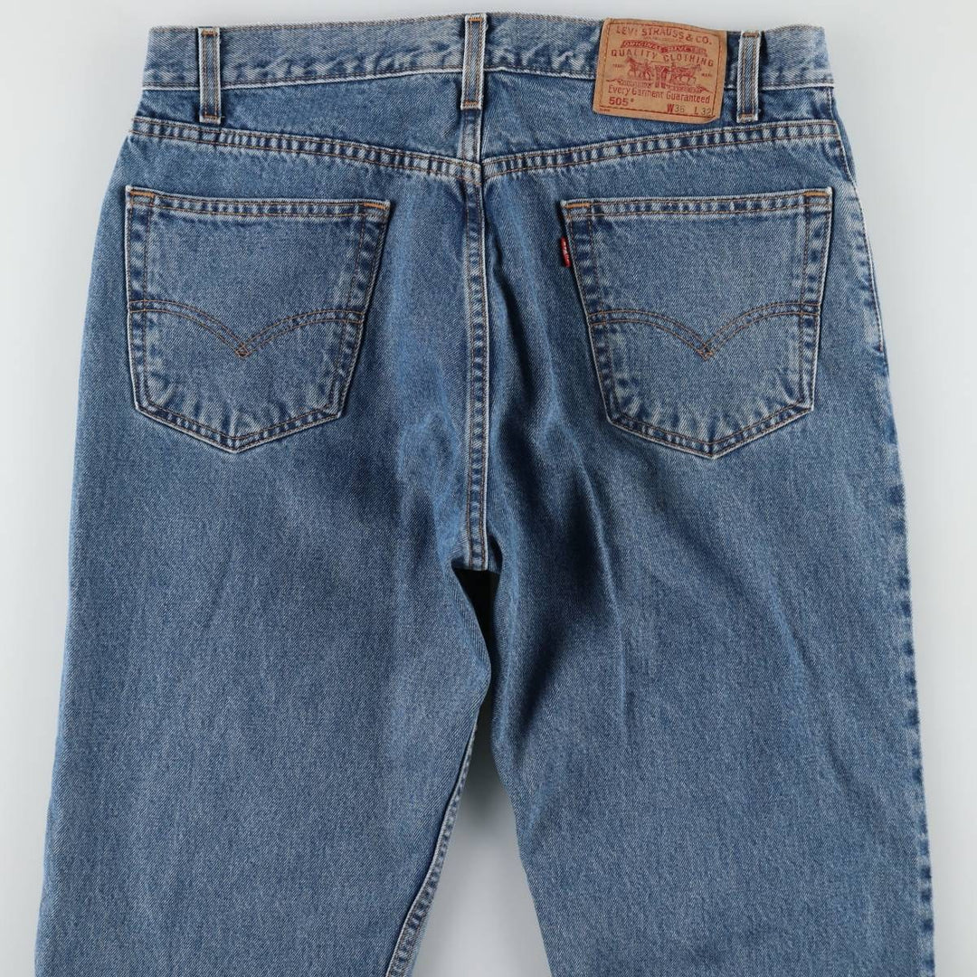 00'S Levi's 505 REGULAR FIT STRAIGHT LEG tapered denim pants for men, size w36 cotton blue type Vintage Second Hand