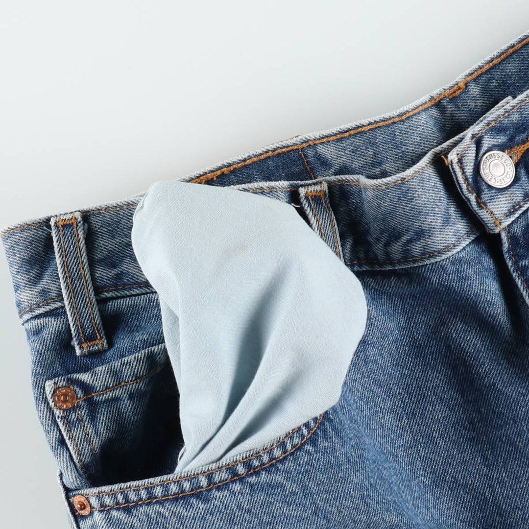 00'S Levi's 505 REGULAR FIT STRAIGHT LEG tapered denim pants for men, size w36 cotton blue type Vintage Second Hand