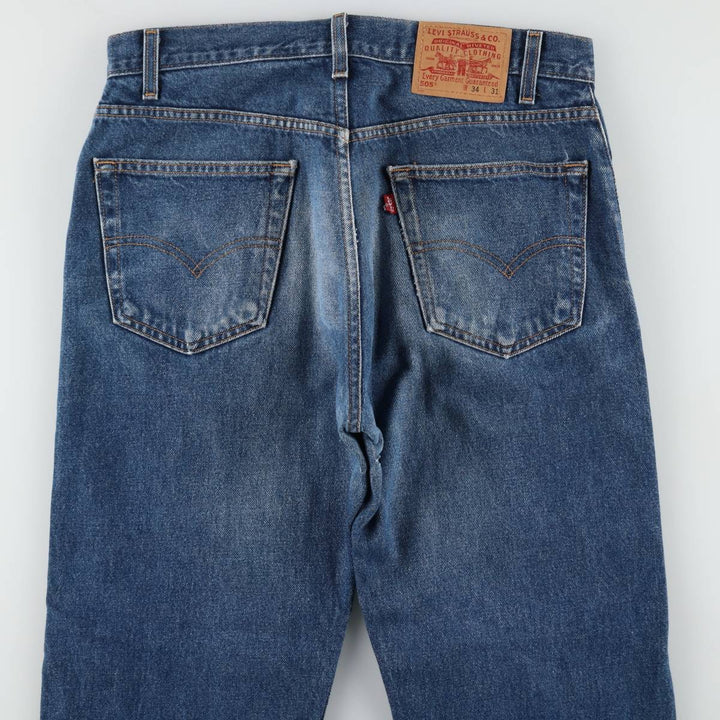 00'S Levi's 505 REGULAR FIT STRAIGHT LEG tapered denim pants for men, size w34 cotton blue type Vintage Second Hand