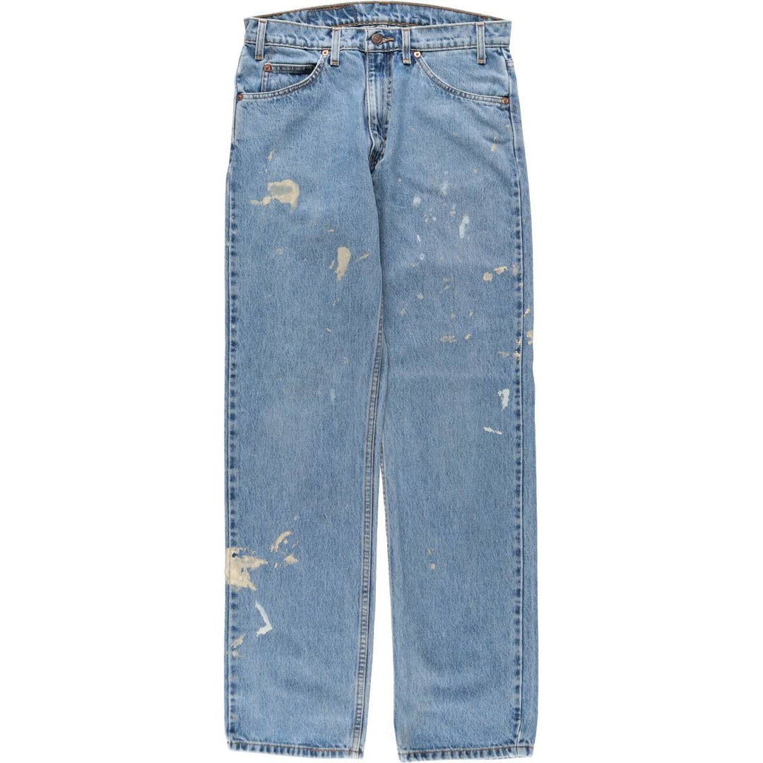 90'S Levi's 505 Regular Fit Straight Leg Orange Tab Painted Tapered Denim Pants, Men's W30 (approx.) cotton blue type Vintage Second Hand