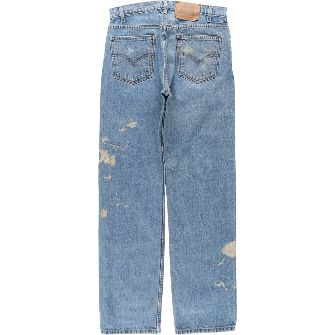 90'S Levi's 505 Regular Fit Straight Leg Orange Tab Painted Tapered Denim Pants, Men's W30 (approx.) cotton blue type Vintage Second Hand
