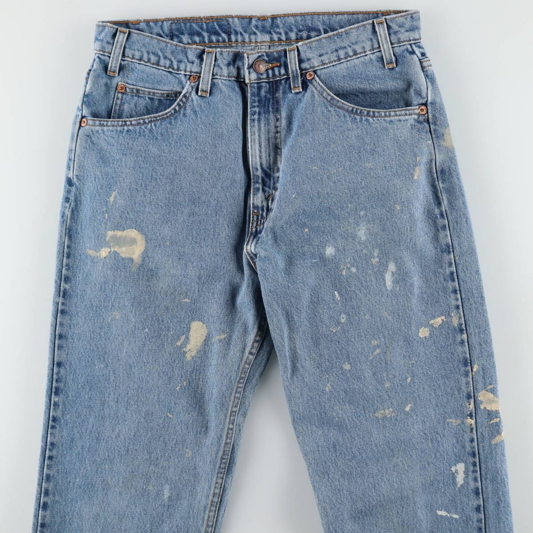 90'S Levi's 505 Regular Fit Straight Leg Orange Tab Painted Tapered Denim Pants, Men's W30 (approx.) cotton blue type Vintage Second Hand