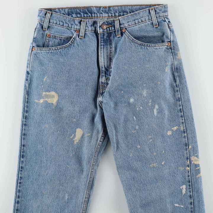 90'S Levi's 505 Regular Fit Straight Leg Orange Tab Painted Tapered Denim Pants, Men's W30 (approx.) cotton blue type Vintage Second Hand