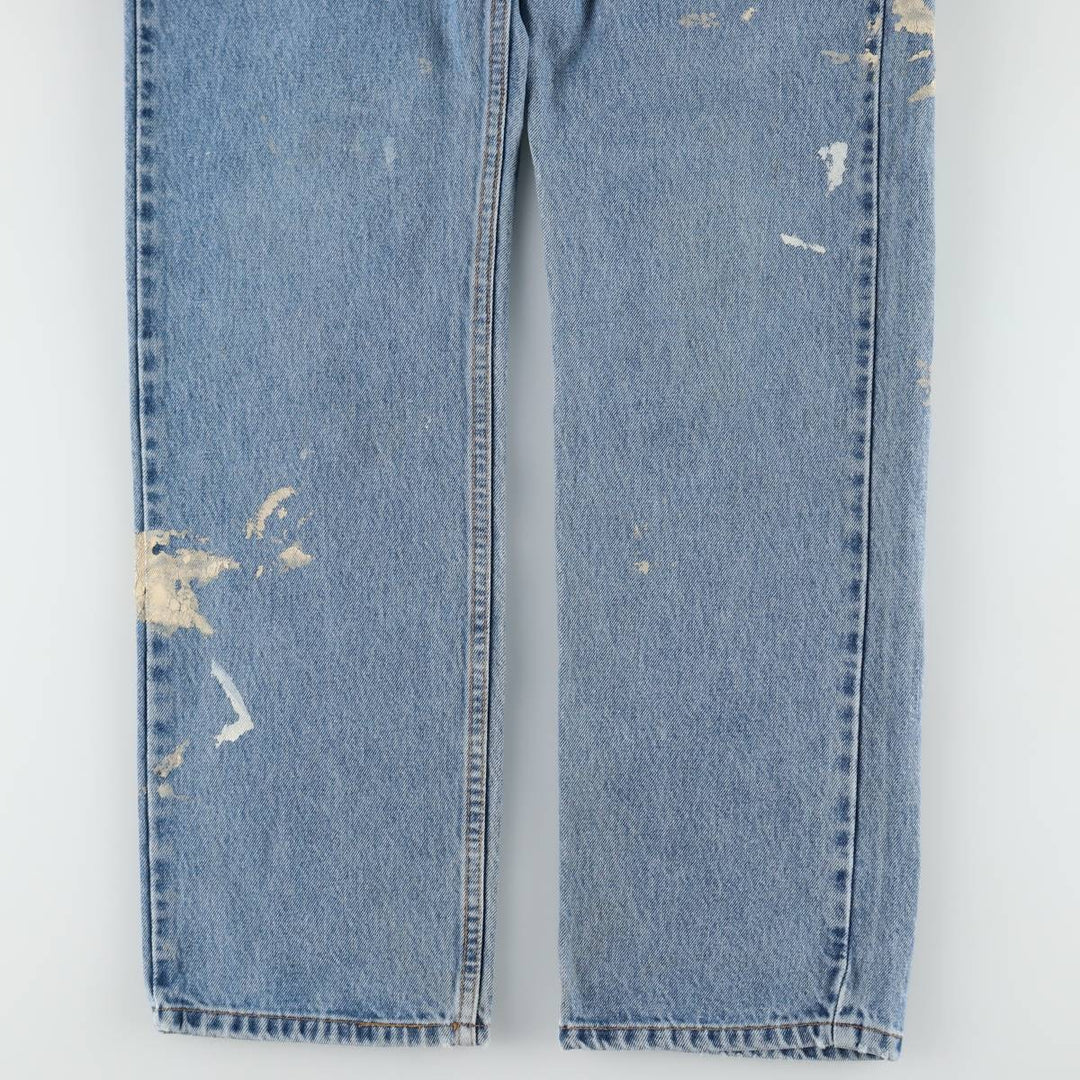 90'S Levi's 505 Regular Fit Straight Leg Orange Tab Painted Tapered Denim Pants, Men's W30 (approx.) cotton blue type Vintage Second Hand