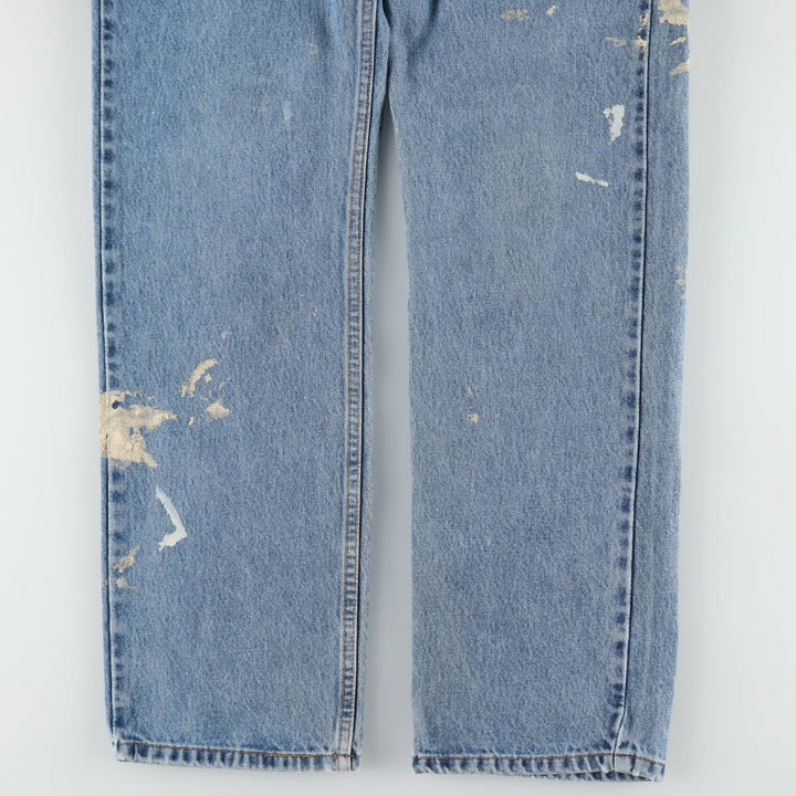 90'S Levi's 505 Regular Fit Straight Leg Orange Tab Painted Tapered Denim Pants, Men's W30 (approx.) cotton blue type Vintage Second Hand