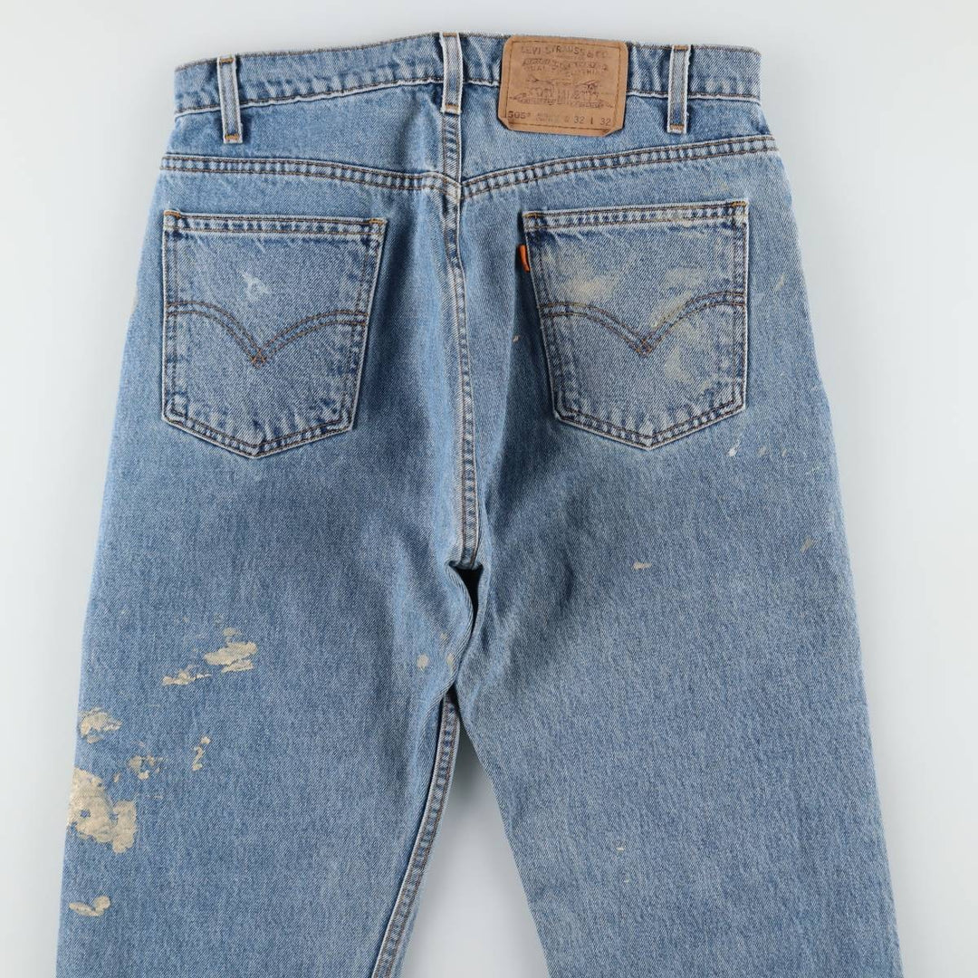 90'S Levi's 505 Regular Fit Straight Leg Orange Tab Painted Tapered Denim Pants, Men's W30 (approx.) cotton blue type Vintage Second Hand