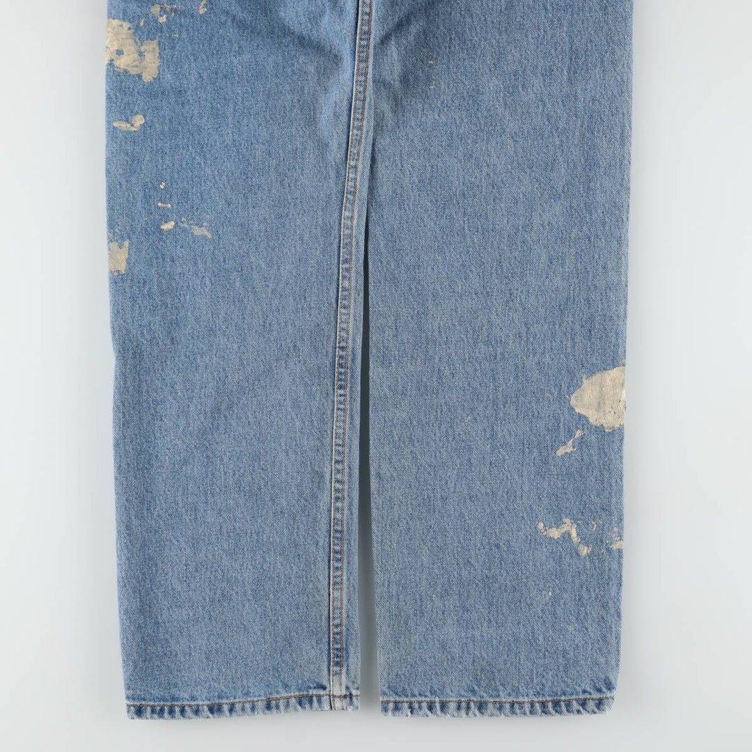 90'S Levi's 505 Regular Fit Straight Leg Orange Tab Painted Tapered Denim Pants, Men's W30 (approx.) cotton blue type Vintage Second Hand