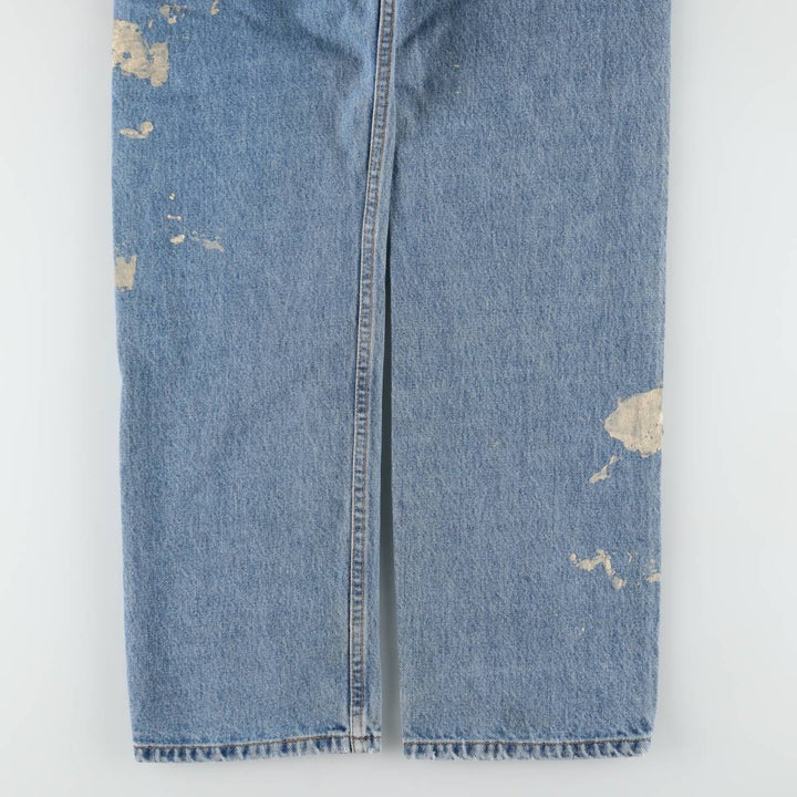 90'S Levi's 505 Regular Fit Straight Leg Orange Tab Painted Tapered Denim Pants, Men's W30 (approx.) cotton blue type Vintage Second Hand