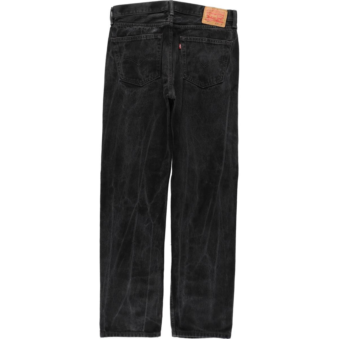 Levi's 505-0218 Black Denim Tapered Jeans, Men's Size W34 (approx.) cotton black type Vintage Second Hand