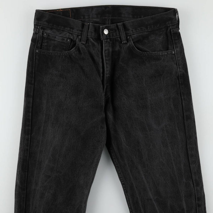Levi's 505-0218 Black Denim Tapered Jeans, Men's Size W34 (approx.) cotton black type Vintage Second Hand