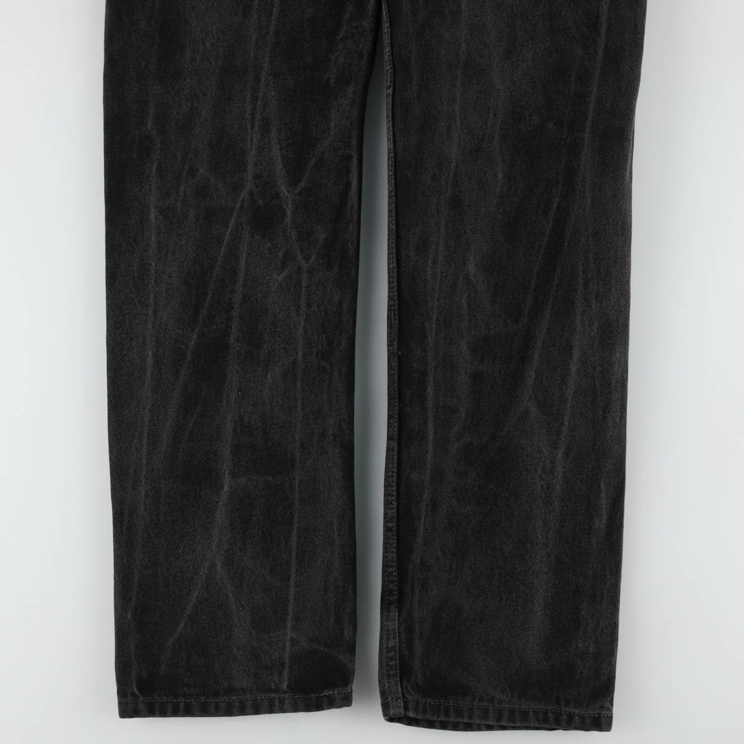 Levi's 505-0218 Black Denim Tapered Jeans, Men's Size W34 (approx.) cotton black type Vintage Second Hand