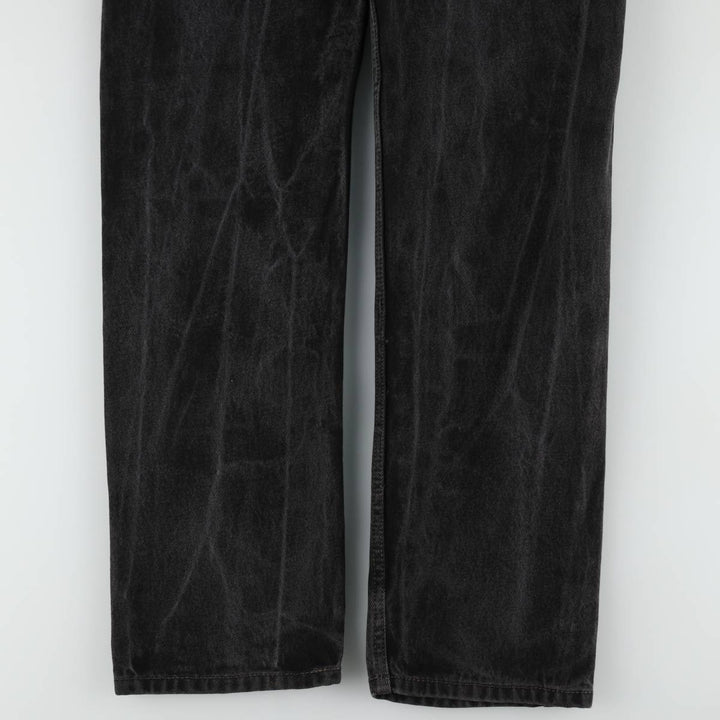 Levi's 505-0218 Black Denim Tapered Jeans, Men's Size W34 (approx.) cotton black type Vintage Second Hand