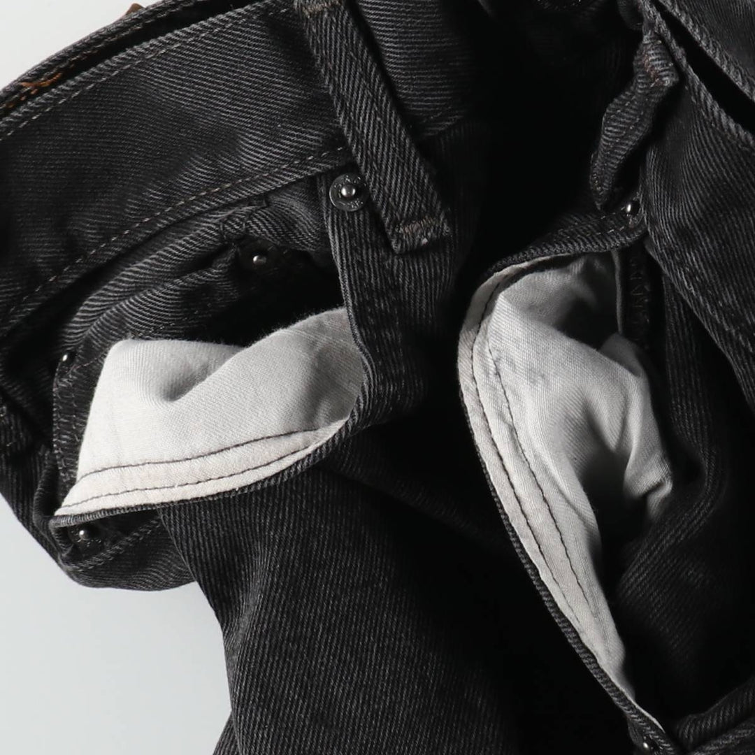 Levi's 505-0218 Black Denim Tapered Jeans, Men's Size W34 (approx.) cotton black type Vintage Second Hand