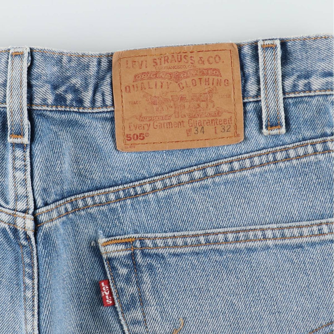 90'S Levi's 505 REGULAR FIT STRAIGHT LEG tapered denim pants for men, size W34, vintage cotton blue type Vintage Second Hand