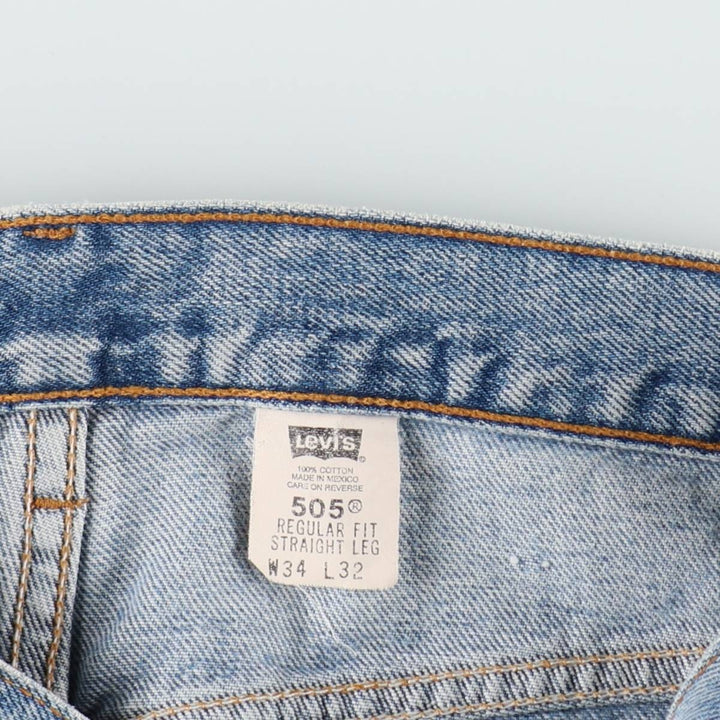 90'S Levi's 505 REGULAR FIT STRAIGHT LEG tapered denim pants for men, size W34, vintage cotton blue type Vintage Second Hand