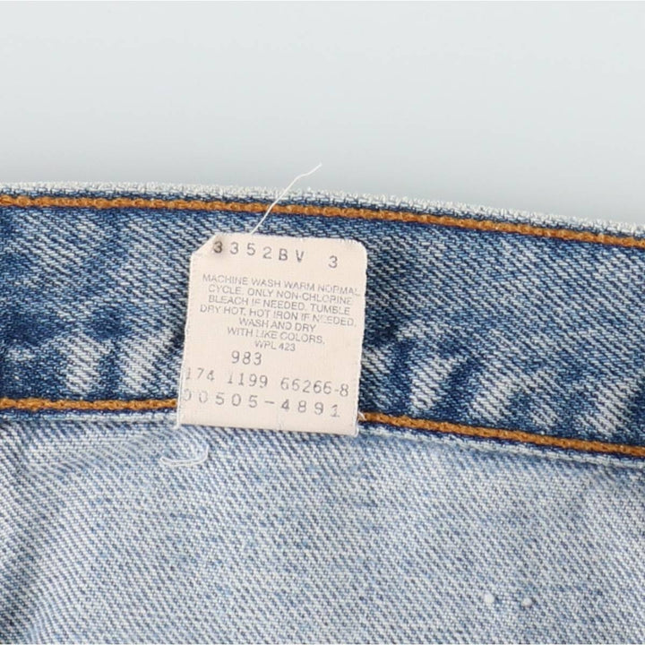 90'S Levi's 505 REGULAR FIT STRAIGHT LEG tapered denim pants for men, size W34, vintage cotton blue type Vintage Second Hand