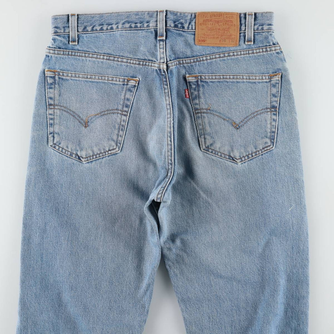 90'S Levi's 505 REGULAR FIT STRAIGHT LEG tapered denim pants for men, size W34, vintage cotton blue type Vintage Second Hand