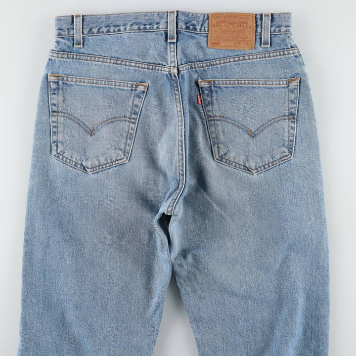90'S Levi's 505 REGULAR FIT STRAIGHT LEG tapered denim pants for men, size W34, vintage cotton blue type Vintage Second Hand