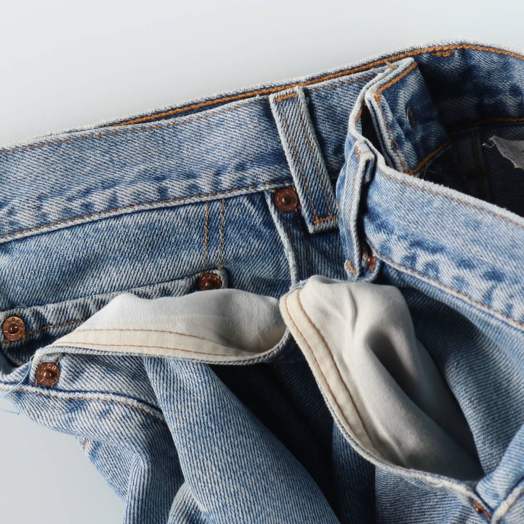 90'S Levi's 505 REGULAR FIT STRAIGHT LEG tapered denim pants for men, size W34, vintage cotton blue type Vintage Second Hand