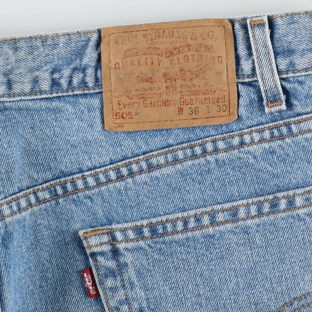 90'S Levi's 505 REGULAR FIT STRAIGHT LEG tapered denim pants for men, size w36, vintage cotton blue type Vintage Second Hand