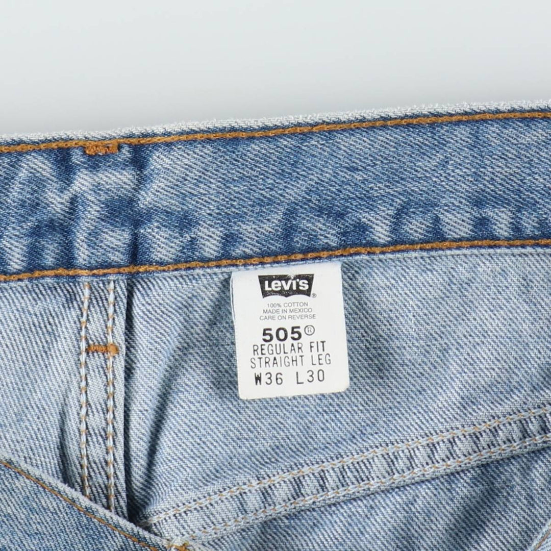 90'S Levi's 505 REGULAR FIT STRAIGHT LEG tapered denim pants for men, size w36, vintage cotton blue type Vintage Second Hand