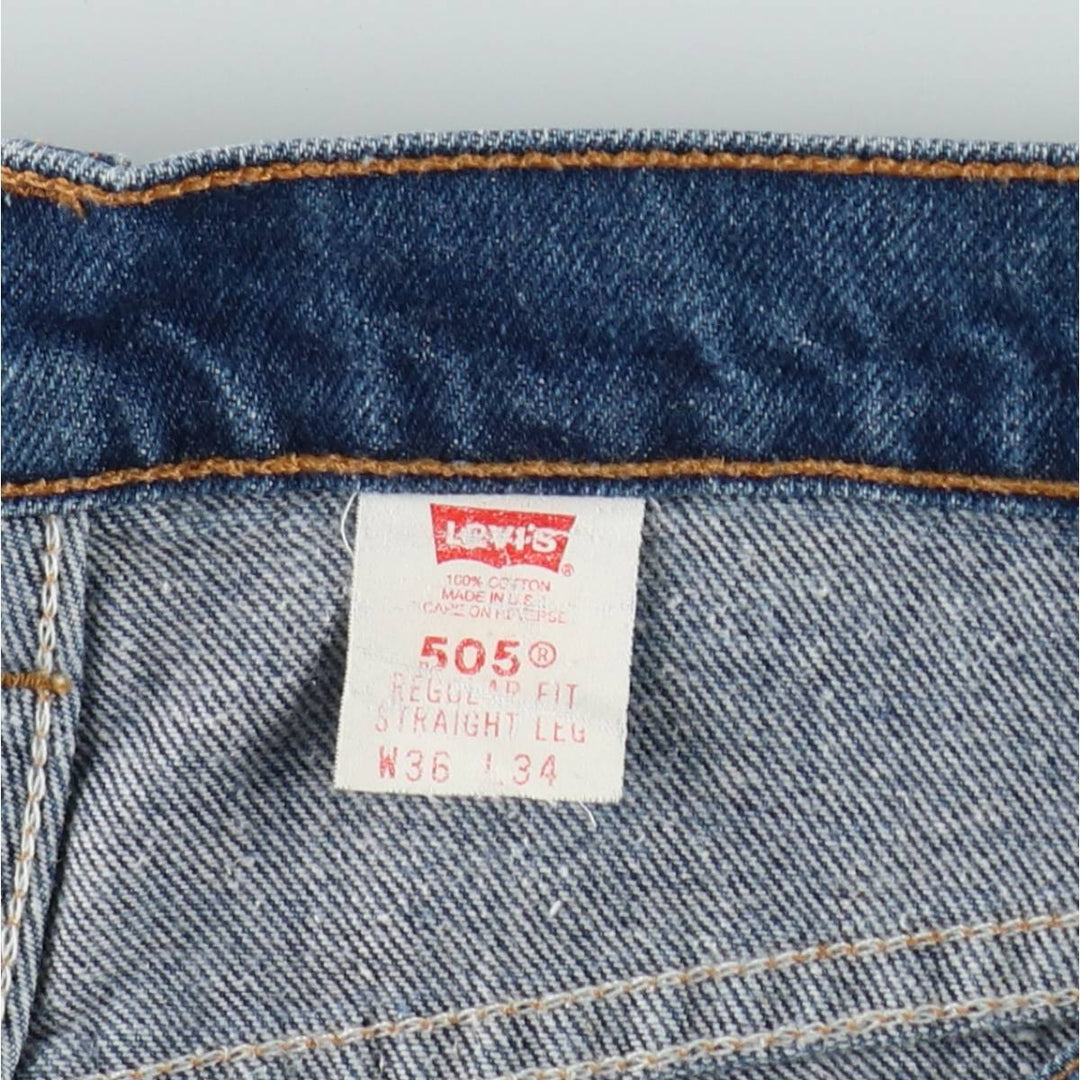 1990'S Levi's 00505-0216 Tapered Denim Pants, Made in USA, Men's W36 (approx.), Vintage cotton blue type Vintage Second Hand