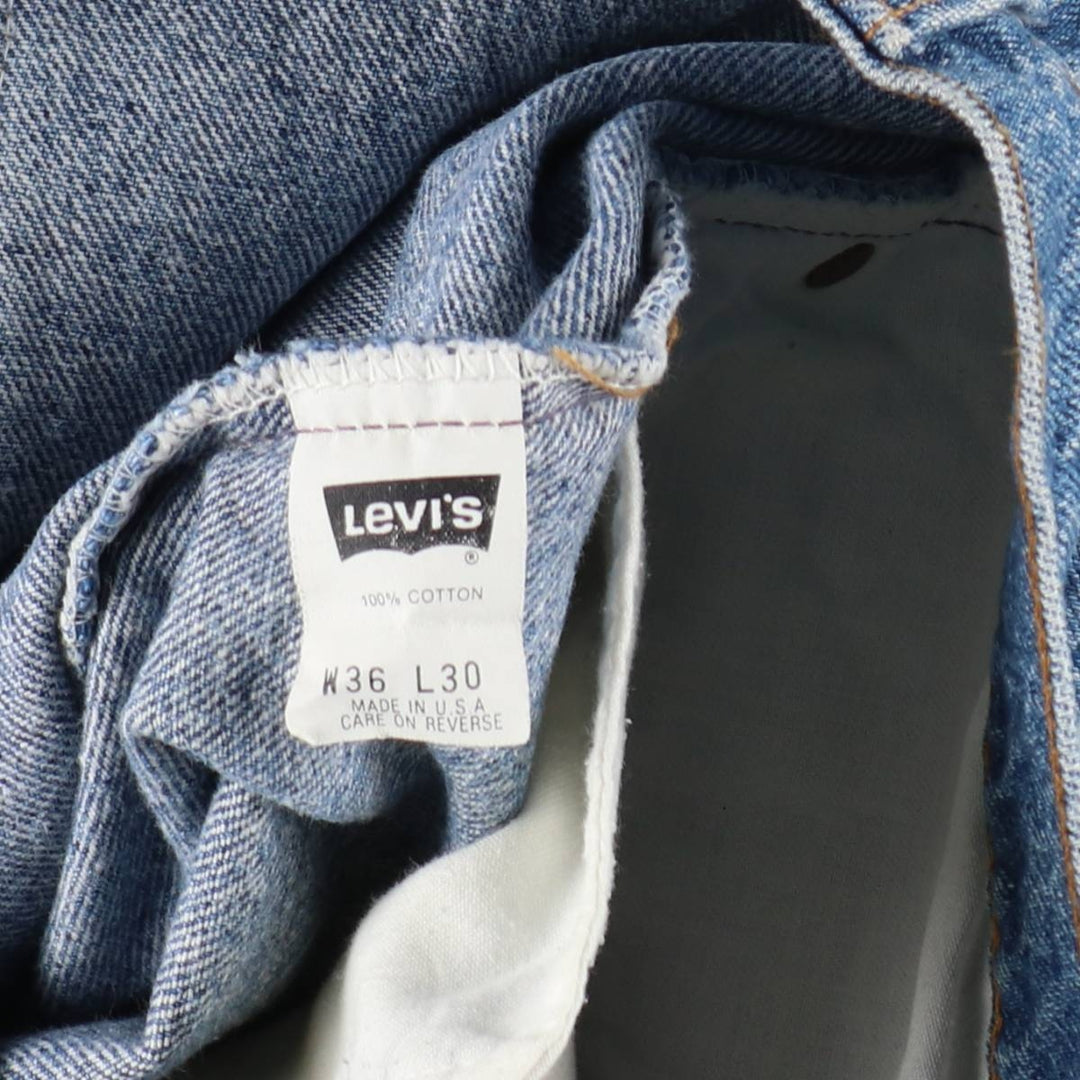 90'S Levi's 505-4891 Tapered Denim Pants, Made in USA, Men's, Size 36, Vintage cotton blue type Vintage Second Hand
