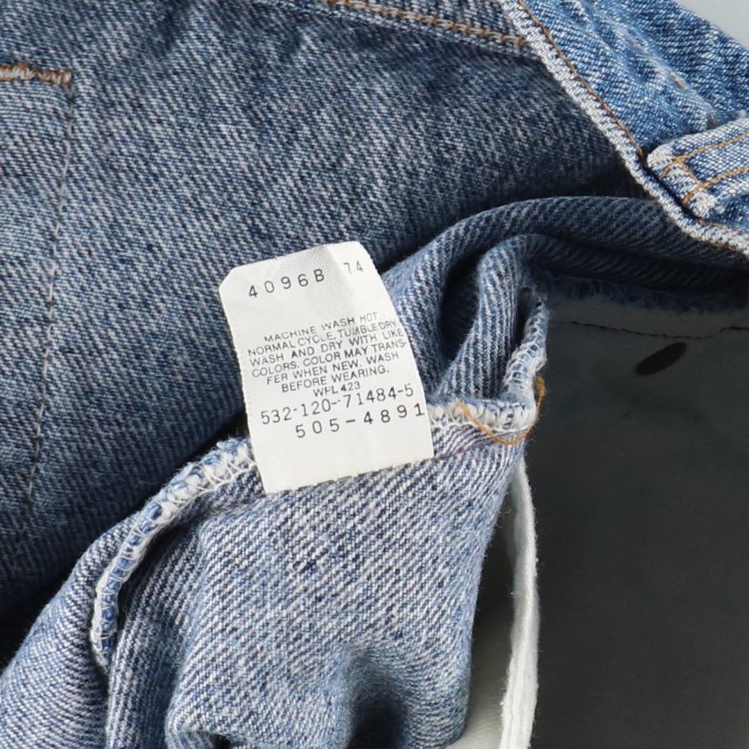 90'S Levi's 505-4891 Tapered Denim Pants, Made in USA, Men's, Size 36, Vintage cotton blue type Vintage Second Hand