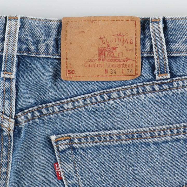 00'S Levi's 505 REGULAR FIT STRAIGHT LEG tapered denim pants made in USA men's w33 equivalent cotton blue type Vintage Second Hand