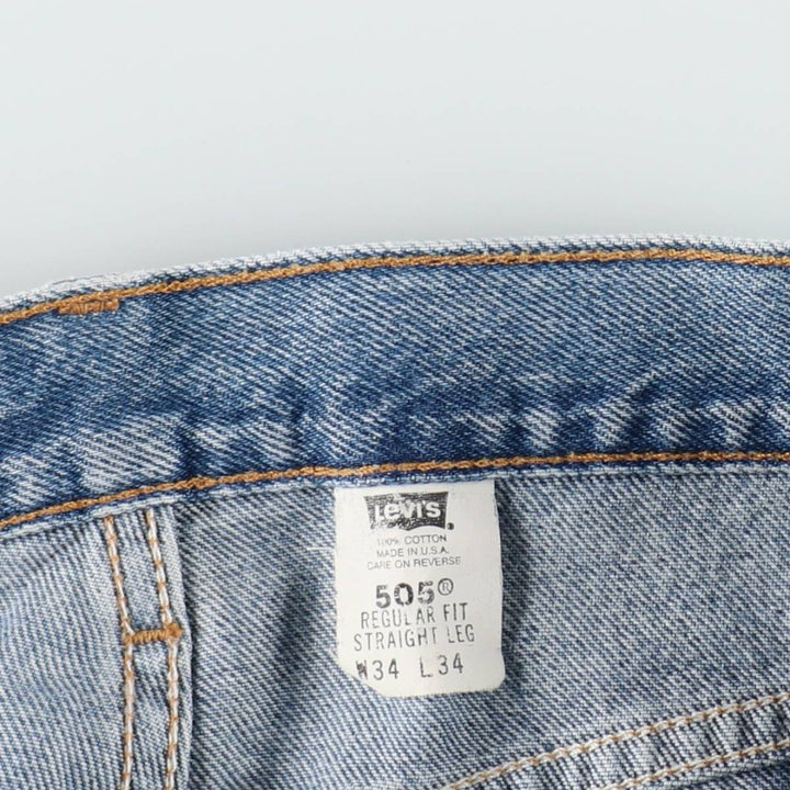 00'S Levi's 505 REGULAR FIT STRAIGHT LEG tapered denim pants made in USA men's w33 equivalent cotton blue type Vintage Second Hand