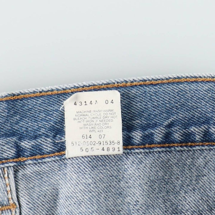 00'S Levi's 505 REGULAR FIT STRAIGHT LEG tapered denim pants made in USA men's w33 equivalent cotton blue type Vintage Second Hand