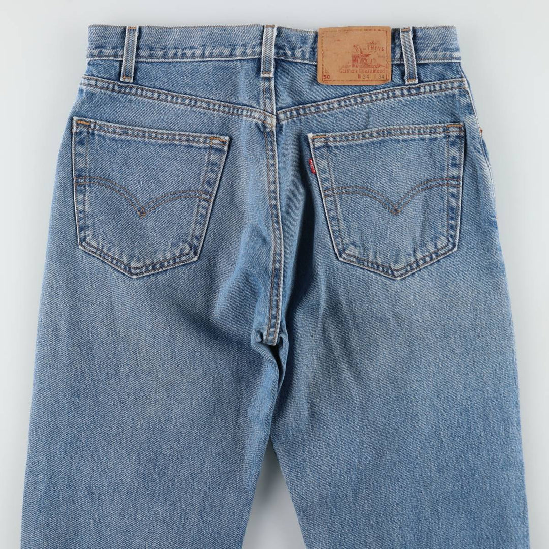 00'S Levi's 505 REGULAR FIT STRAIGHT LEG tapered denim pants made in USA men's w33 equivalent cotton blue type Vintage Second Hand