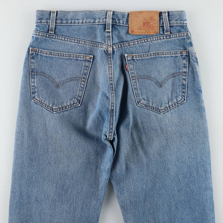 00'S Levi's 505 REGULAR FIT STRAIGHT LEG tapered denim pants made in USA men's w33 equivalent cotton blue type Vintage Second Hand