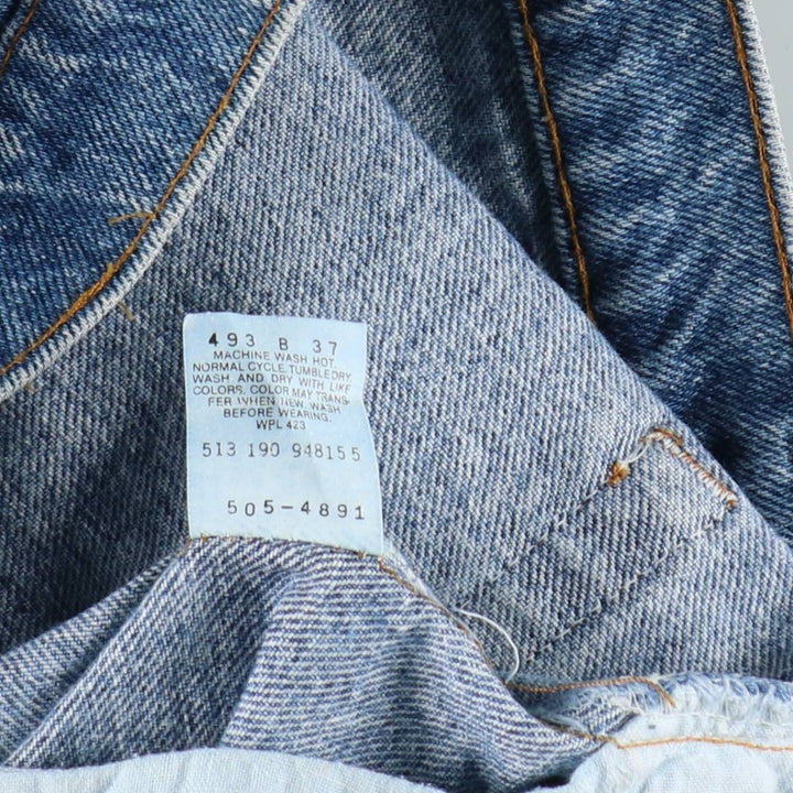 90'S Levi's 505-4891 Tapered Denim Pants Made in USA Men's W34 Vintage cotton blue type Vintage Second Hand