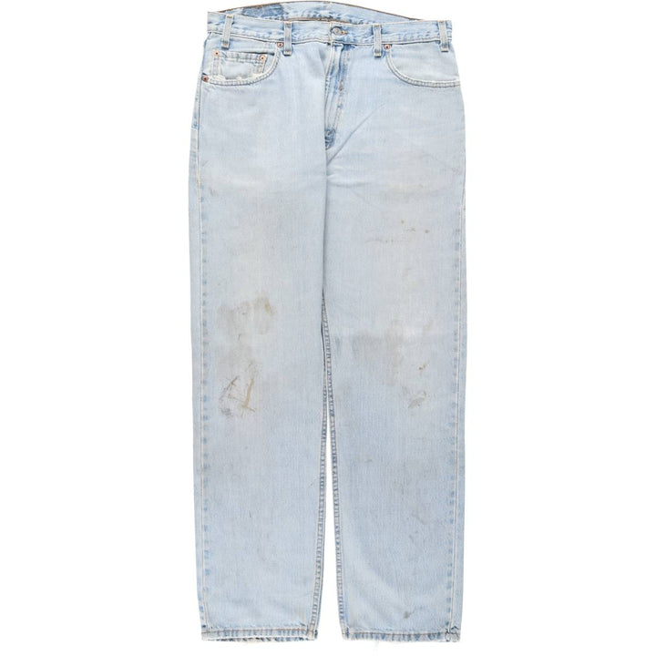 00'S Levi's 505 REGULAR FIT STRAIGHT LEG tapered denim pants made in USA, men's w35 equivalent cotton blue type Vintage Second Hand