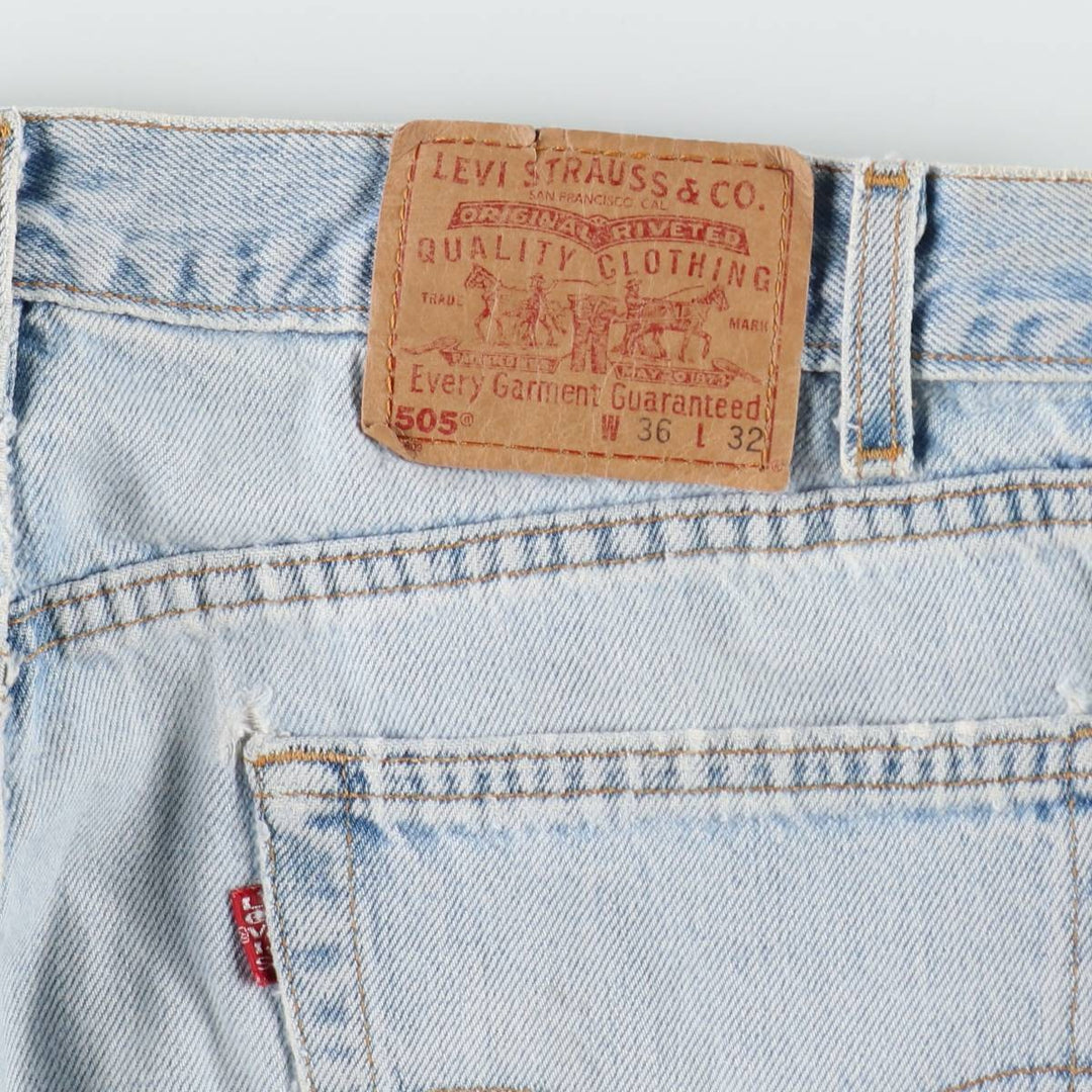 00'S Levi's 505 REGULAR FIT STRAIGHT LEG tapered denim pants made in USA, men's w35 equivalent cotton blue type Vintage Second Hand