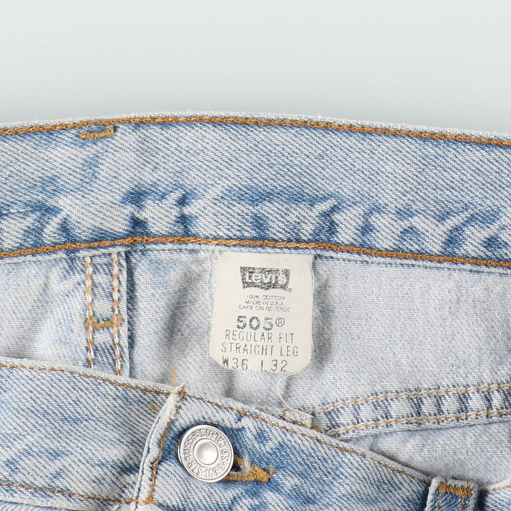 00'S Levi's 505 REGULAR FIT STRAIGHT LEG tapered denim pants made in USA, men's w35 equivalent cotton blue type Vintage Second Hand