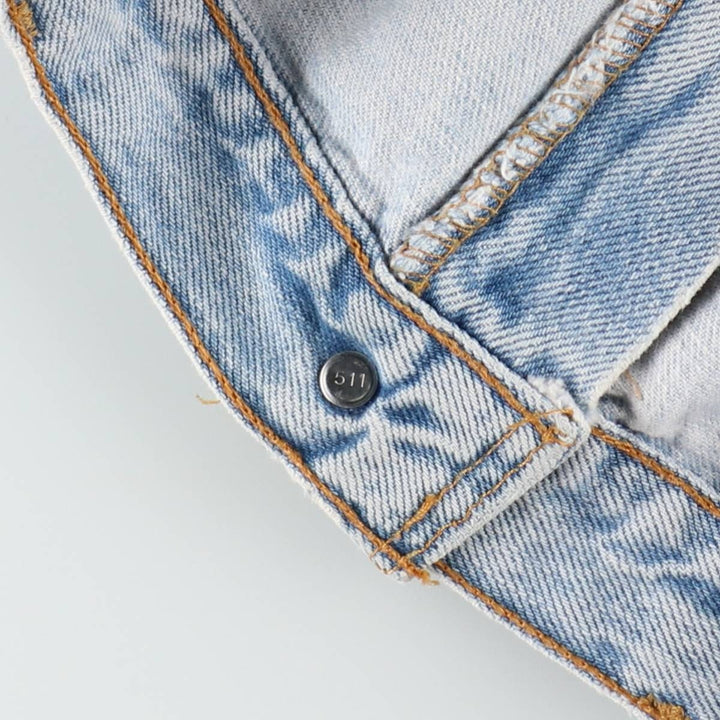 00'S Levi's 505 REGULAR FIT STRAIGHT LEG tapered denim pants made in USA, men's w35 equivalent cotton blue type Vintage Second Hand