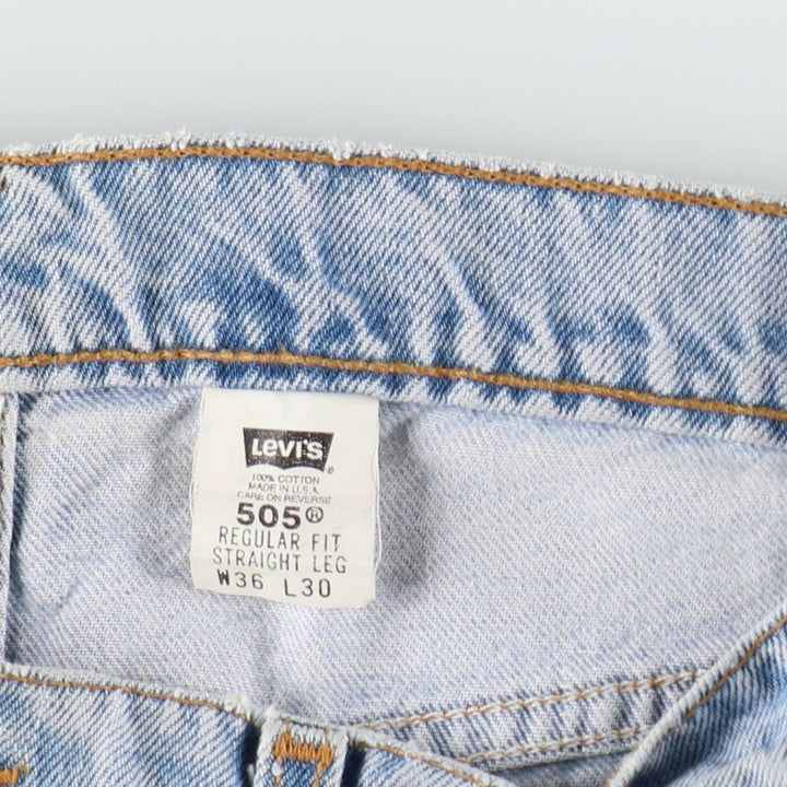 90'S Levi's 505 REGULAR FIT STRAIGHT LEG Tapered Denim Pants Made in USA Men's W35 Vintage cotton blue type Vintage Second Hand
