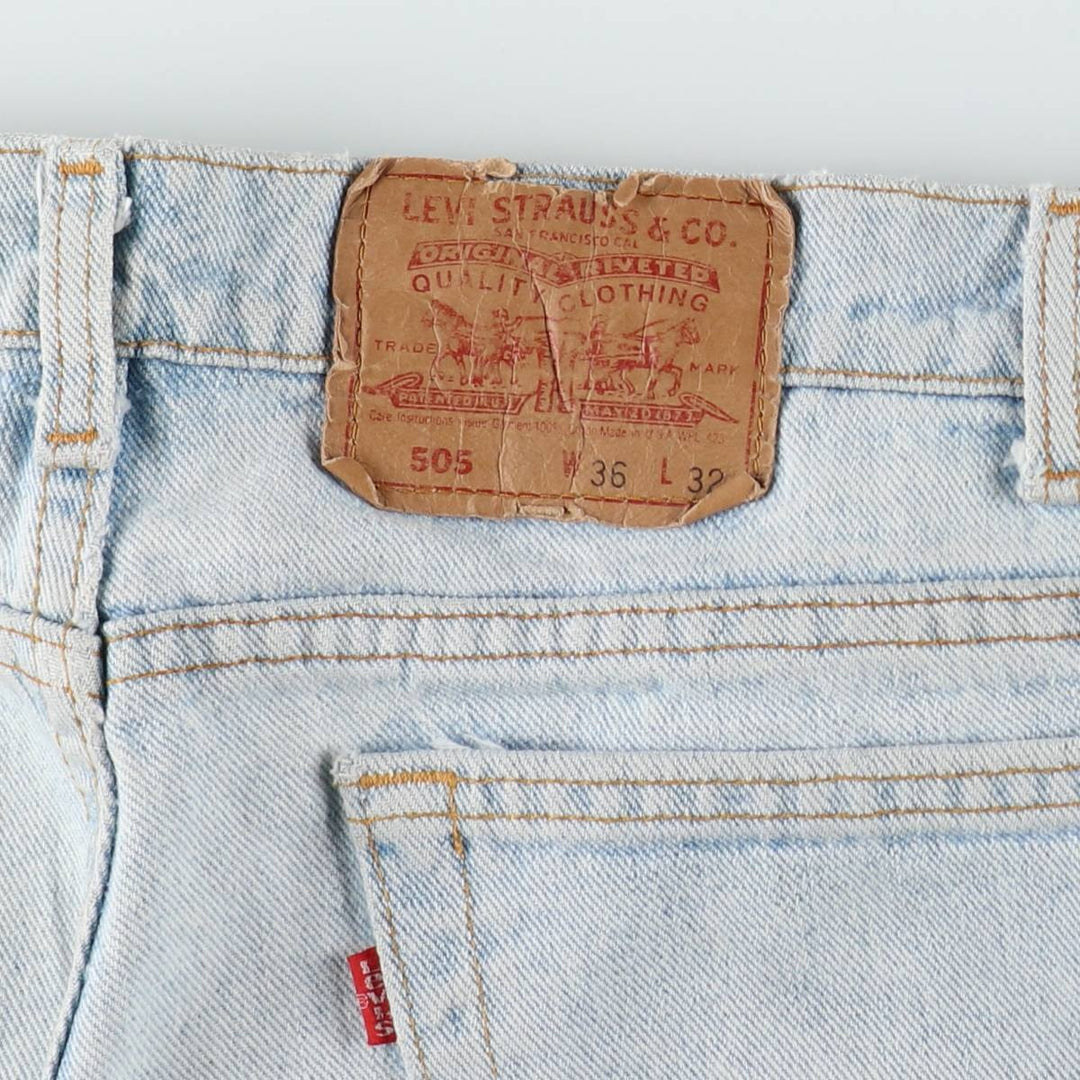 90'S Levi's 505-4834 Tapered Denim Pants, Made in USA, Men's, Size 36, Vintage cotton Blue type light blue Vintage Second Hand