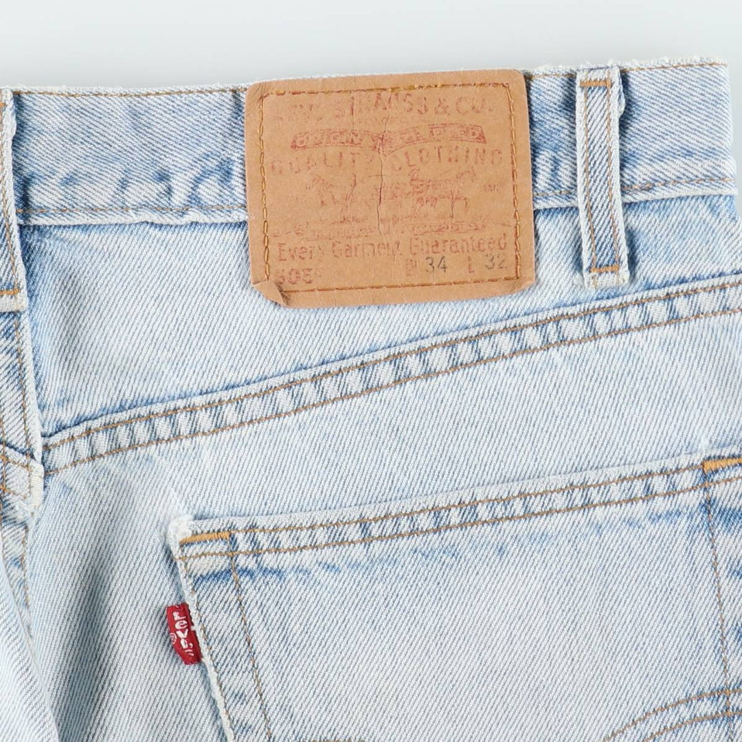 90s-00'S Levi's 505 Regular Fit Straight Leg Tapered Denim Pants, Made in USA, Men's W34 equivalent, Vintage cotton Blue type light blue Vintage Second Hand