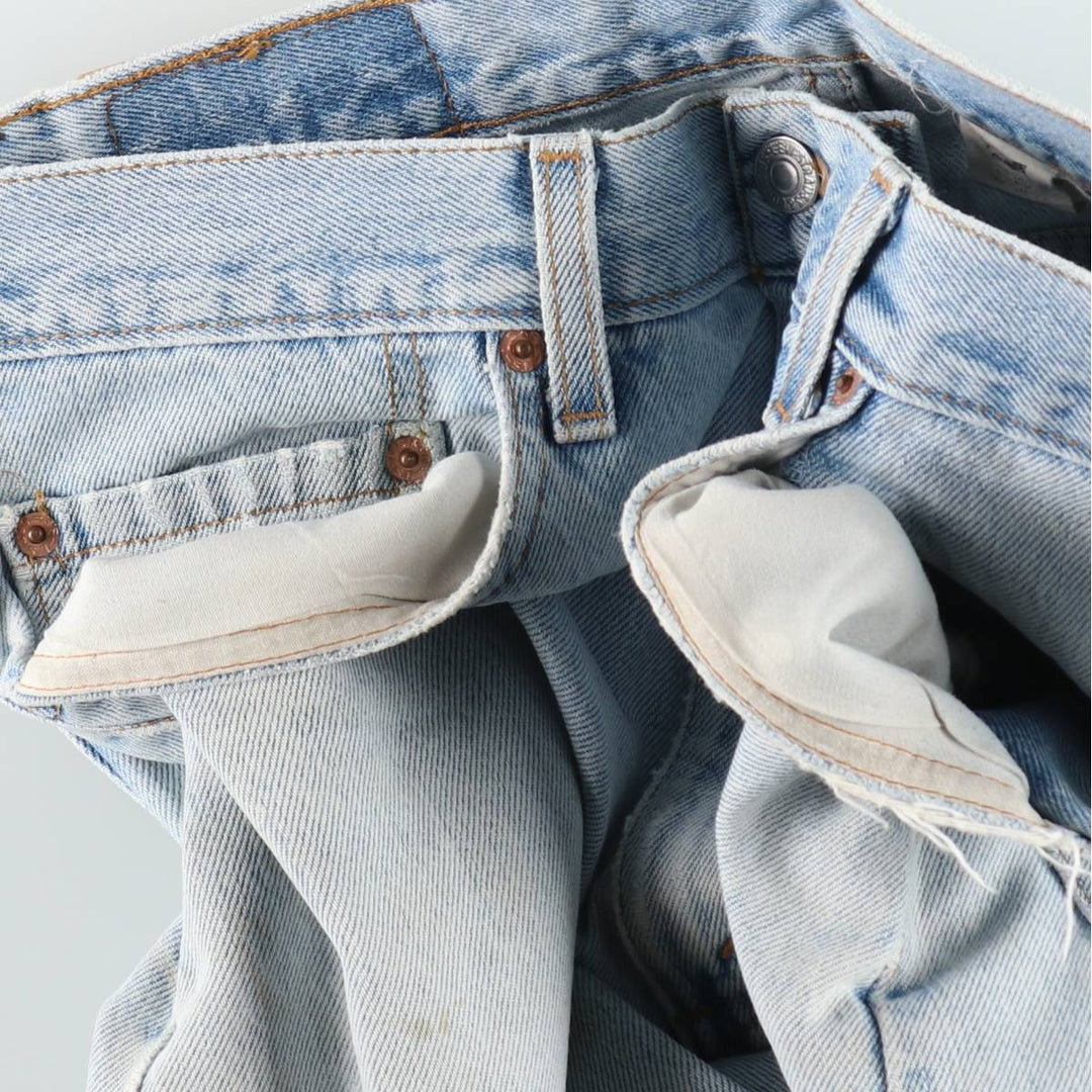 90s-00'S Levi's 505 Regular Fit Straight Leg Tapered Denim Pants, Made in USA, Men's W34 equivalent, Vintage cotton Blue type light blue Vintage Second Hand