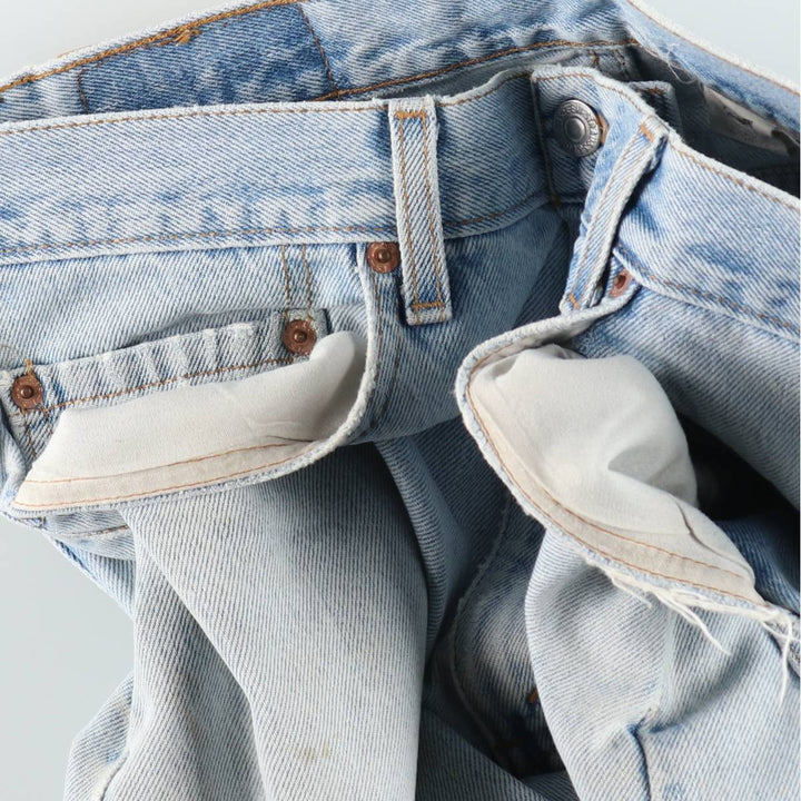 90s-00'S Levi's 505 Regular Fit Straight Leg Tapered Denim Pants, Made in USA, Men's W34 equivalent, Vintage cotton Blue type light blue Vintage Second Hand