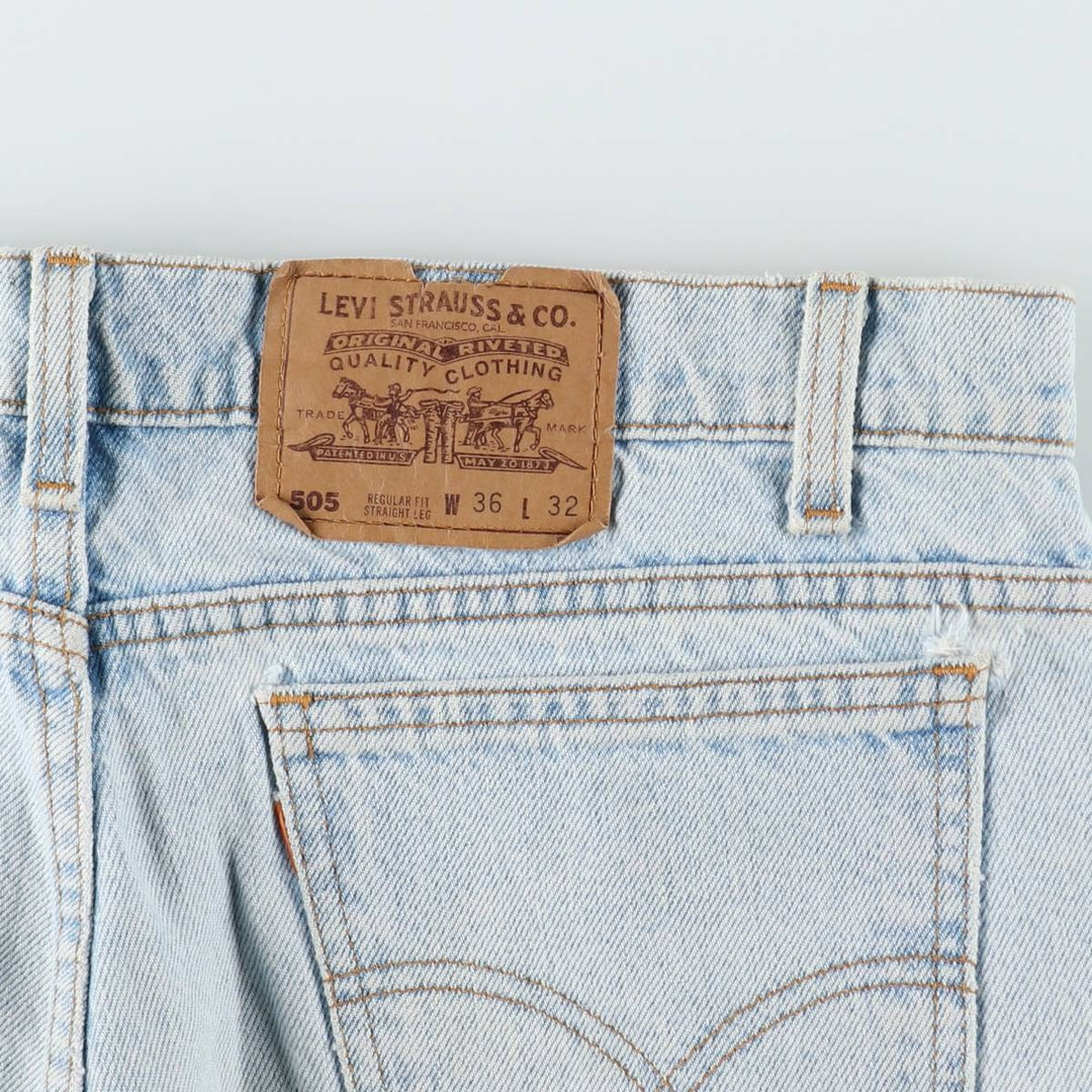 1990'S Levi's 40505-0234 Regular Fit Straight Leg Tapered Denim Pants, Made in USA, Men's Size W36 (approx.), Vintage cotton blue type Vintage Second Hand
