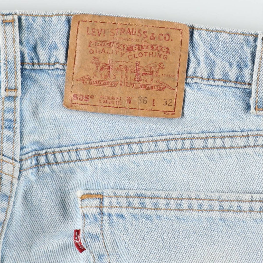 90'S Levi's 505 REGULAR FIT STRAIGHT LEG Tapered Denim Pants Made in USA Men's W35 Vintage cotton Blue type light blue Vintage Second Hand