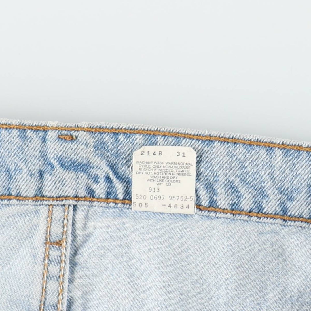 90'S Levi's 505 REGULAR FIT STRAIGHT LEG Tapered Denim Pants Made in USA Men's W35 Vintage cotton Blue type light blue Vintage Second Hand
