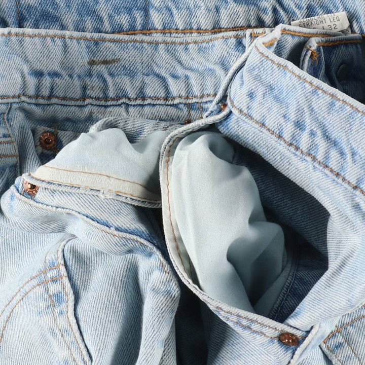 90'S Levi's 505 REGULAR FIT STRAIGHT LEG Tapered Denim Pants Made in USA Men's W35 Vintage cotton Blue type light blue Vintage Second Hand