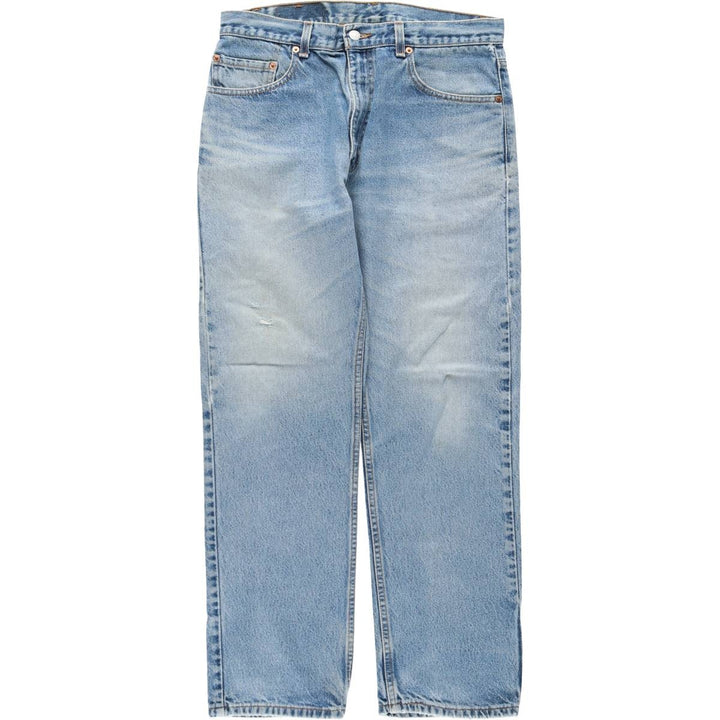 00'S Levi's 505 REGULAR FIT STRAIGHT LEG tapered denim pants made in USA, men's size w34 cotton blue type Vintage Second Hand